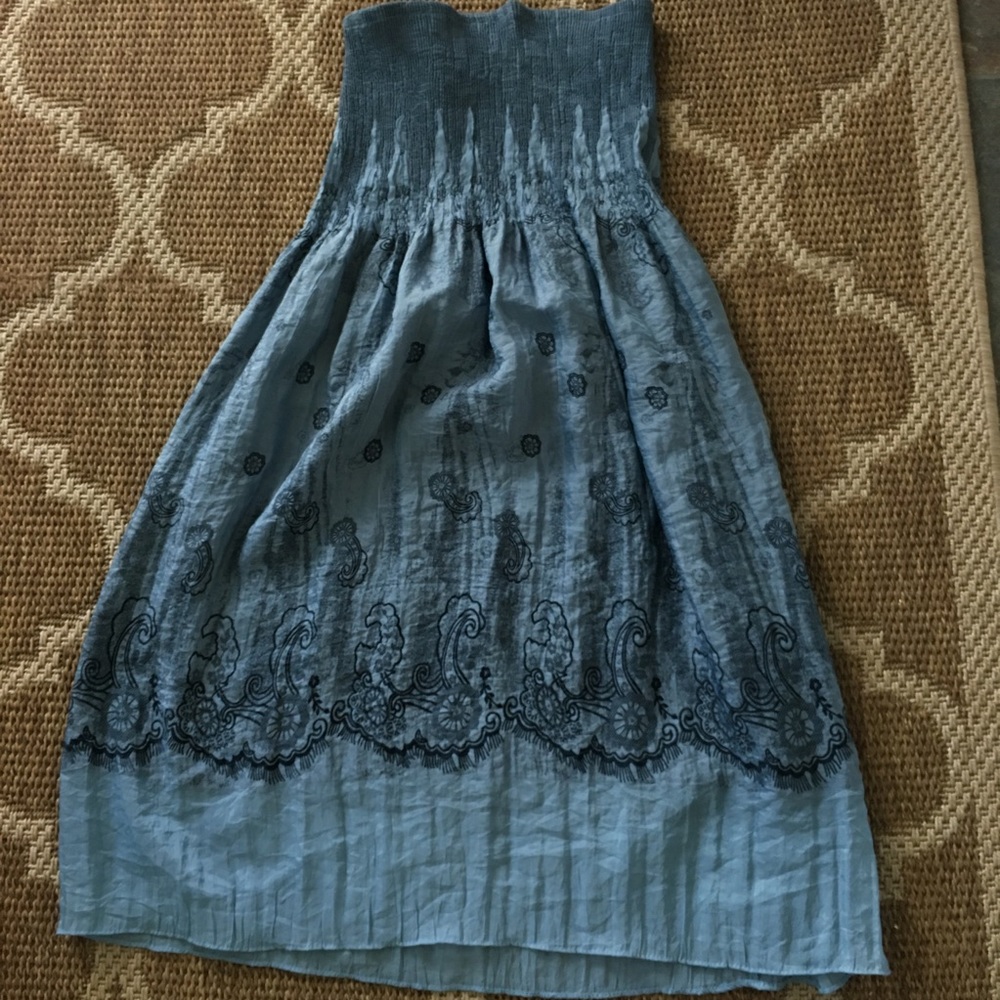 Skirt Vintage Blue Floral & Paisley
